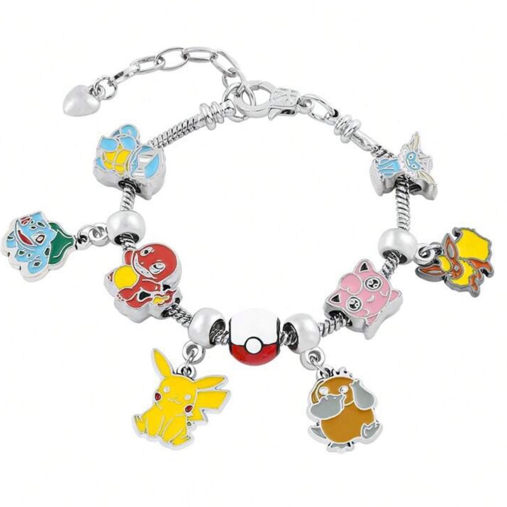 ✨3for$38 New 9 Charm Pokémon Character Silver Enamel Charm Bracelet ~ Pokémon - Picture 7 of 14